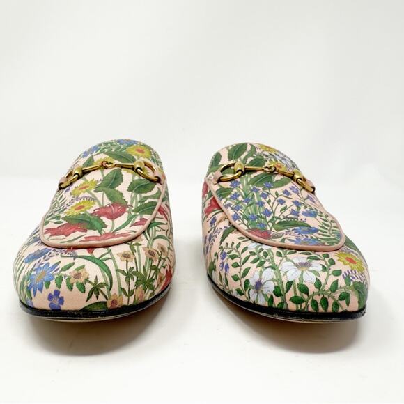 Gucci Princetown Flora Floral Horsebit Mules Loafers Size 38 - Picture 5 of 10